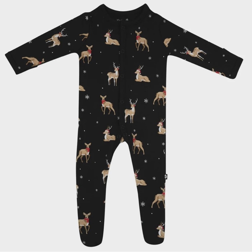 Kyte Baby Footie in Midnight Deer 12-18 months